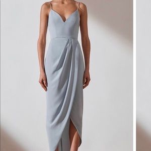 NWT Shona Joy Draped Cocktail Dress Powder Blue